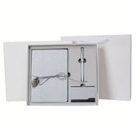 Ensemble de stylos et carnet en cuir personnalisé, coffret cadeau promotionnel A5, agenda Kawaii avec bande élastique, journal d'anniversaire, boîte cadeau avec carte de visite