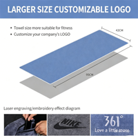 Serviette de sport absorbante à séchage rapide en microfibre, serviettes de fitness et de gym avec logo, serviette de sport personnalisée 400g polyester coton