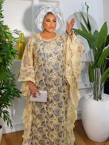 Robes africaines élégantes pour femmes robe traditionnelle dashiki en dentelle <span class=keywords><strong>boubou</strong></span> grande taille robe de soirée pour mariage caftan musulman robe maxi - Product Image 2