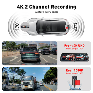 Calidad Premium 1080P Stream vehículo DVR espejo pantalla Dash Cam cámara frontal y trasera para coches cámara grabadora de vídeo - Product Image 5