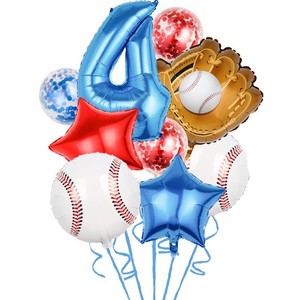 Baseball Themed Aluminum Foil <b>Balloon</b> Set Digital Pentagram Glitter Ball Children's Birthday Party <b>Decoration</b> - Product Image 3