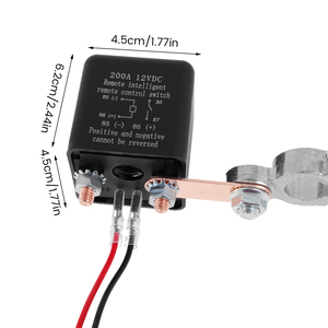 Interruttore Remoto per Batteria <span class=keywords><strong>12V</strong></span> 200A, Interruttore di Spegnimento Antifurto per Auto con Telecomando Wireless e Relè - Product Image 3