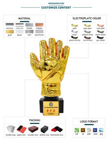 جملة مخصصة بالجملة: كأس حارس المرمى الذهبي لدوري المرمى، تمثال مطلي بالذهب للاعب كرة القدم، حرف يدوية معدنية ثلاثية الأبعاد للمسرح والتلفزيون - Product Image 4