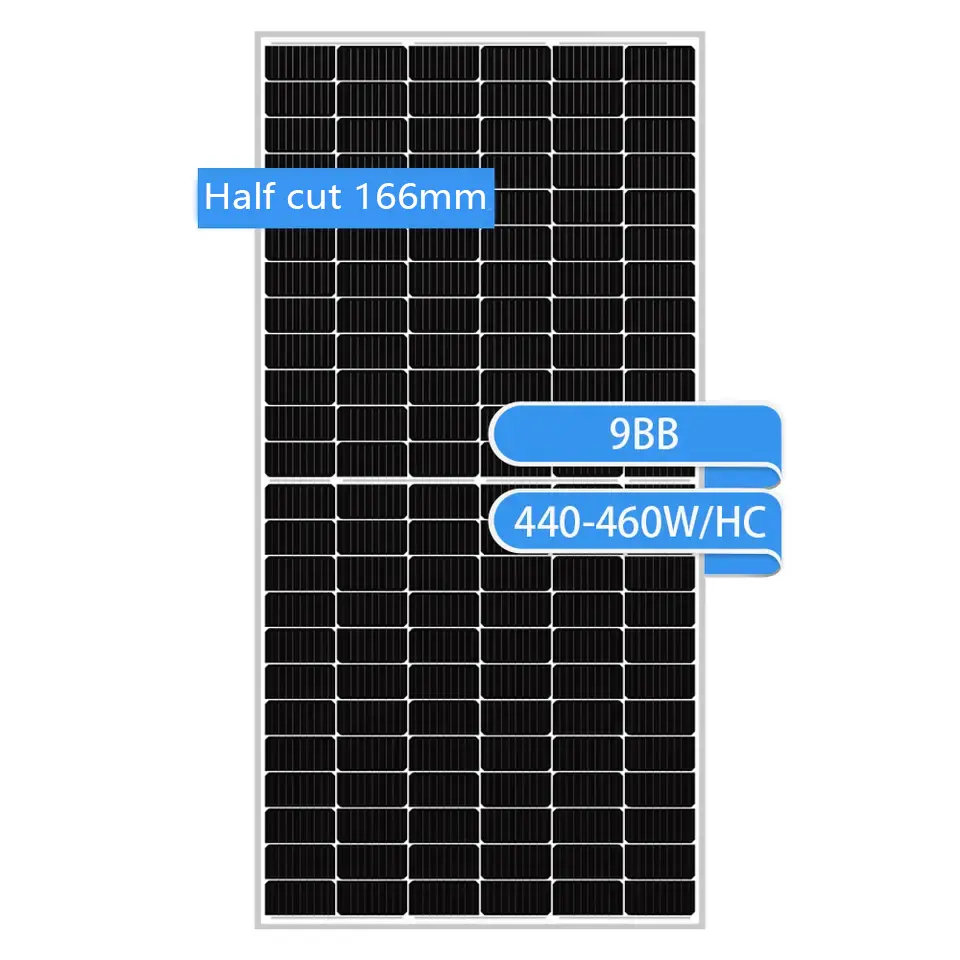 Panel fotovoltaico DTEC Paneles solares Pv de medio corte 425W 450W 500W 550W 610W 650W Panel solar de Tejas monocristalinas