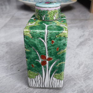 Motif de chou peint à la main pot de thé en céramique de mariage traditionnel écologique décoration de la maison capacité 1-2L boîte de thé Bok Choy - Product Image 4