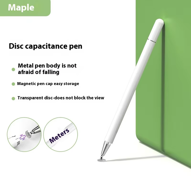 2-in-1 Metal Stylus Pencil Palm Rejection 5mm Silicone Tip for Capacitive Touch Screens Compatible iPhone iPad for Touch More