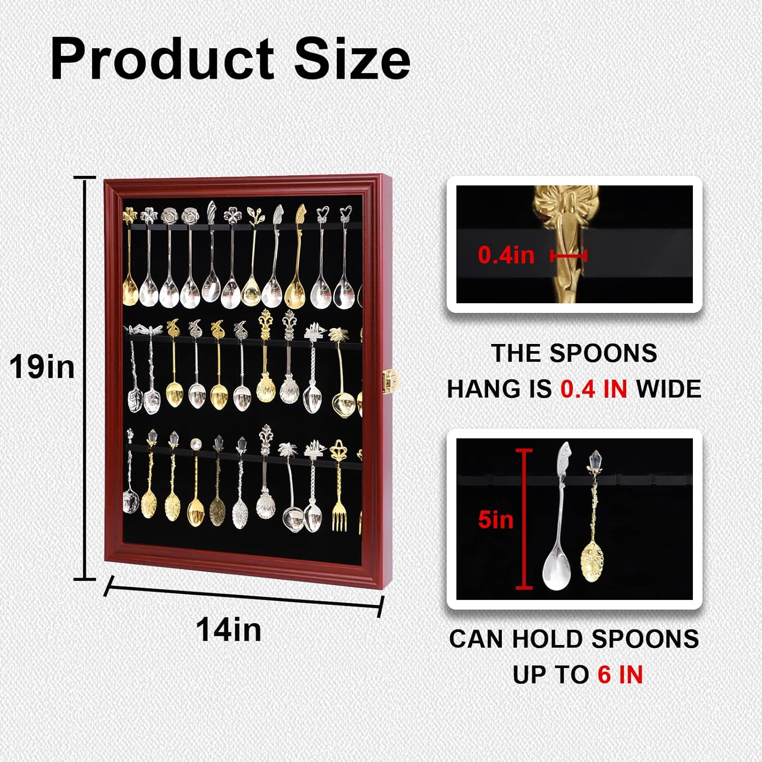 36ピースお土産ティースプーンディスプレイケース壁と棚のカテゴリー