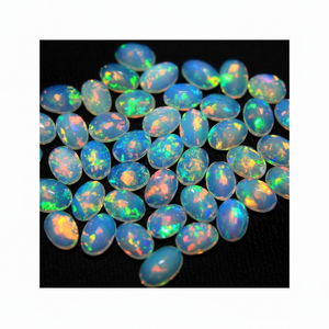 Pierre précieuse d'opale éthiopienne multi feu de qualité rare à facettes rondes pierres précieuses en vrac pour la fabrication de bijoux opale prix de gros pierre - Product Image 1