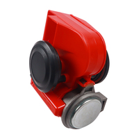 Klaxon pour voiture 12V 150dB Rouge avec pompe électrique compacte à double tonalité Sirène forte pour voiture camion
