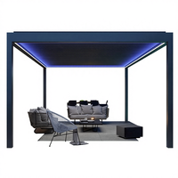 Pergola en aluminium motorisée/manuelle à toit à lamelles bioclimatiques, résistante au vent, avec stores latéraux, personnalisable et imperméable pour l'extérieur