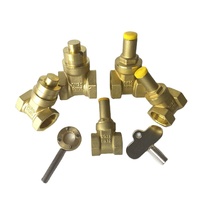 Vanne à opercule en laiton DN15~DN50, manuelle, pour usage industriel, avec clé triangulaire pour compteur d'eau, anti-vol, pour la conservation de l'eau
