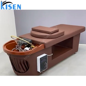 Kisen Salon Furniture Backwash Head Spa Hair Wash Salon Shampoo Bed Water Therapy Thai Massage <b>Table</b> With Bowl - Product Image 2