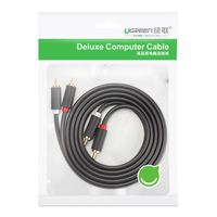 UGREEN Câble RCA 6FT 2RCA mâle vers 2RCA mâle Câble audio stéréo plaqué or Adaptateur de caisson de basses pour voiture