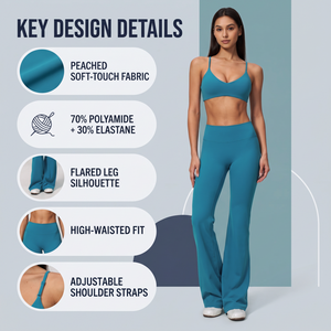 Produttori di Abbigliamento Sportivo Personalizzato, Set Reggiseno Sportivo e Leggings a Zampa <span class=keywords><strong>per</strong></span> Donna, Abbigliamento da Palestra, Set Yoga Atletico - Product Image 2
