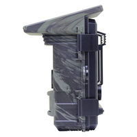 Caméra de chasse infrarouge solaire 112MP avec vision nocturne, détection 20m, camouflage extérieur pour surveillance de la faune