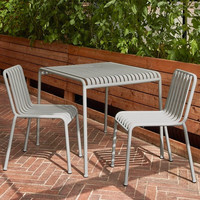 Chaises d'extérieur décontractées de style nordique, idéales pour les cours, les salons de thé, les cafés, les jardins – Chaises en fer gris à pieds droits