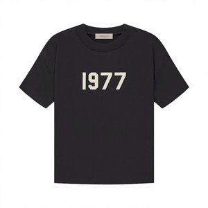 T-shirt à manches courtes noir pour homme, imprimé 1977, jersey de coton, col rond, style décontracté, coupe classique - Product Image 4