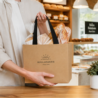 Sacs de courses en papier kraft avec poignées - Emballage cadeau écologique, biodégradable et durable pour la vente au détail