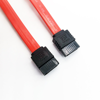 Cable SATA de 7 Pines Personalizado de Doble Conector para PC, Rojo, 20, 30, 40, 50 cm, para Disco Duro SATA HDD