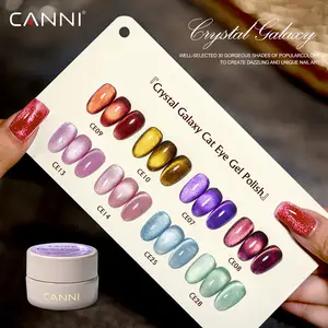 2024 ใหม่คริสตัล CANNI แมวตาเจล 5G กาแล็กซี่ 30 สีเล็บสีเจลโปแลนด์ Soak OFF Glitter Superเงาแมวตาเจลโปแลนด์