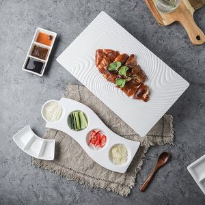 Piatto per Anatra alla Pechinese in Porcellana Quadrato, Adatto al Microonde, Design Creativo Riscaldabile, per Ristoranti Cinesi, Hotel, Uso Commerciale - Product Image 1