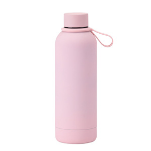 500ml Stainless Steel Insulated Cup <b>Small</b> Mouth Handle Portable Rubber Material Water Bottle Outdoor Sports Customizable Design - Product Image 6