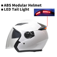 Casco de Motocicleta Integral de ABS Nuevo al por Mayor de Fábrica con Doble Visor, Luz Trasera LED, Diseño Modular, Homologado por DOT, para Todas las Estaciones
