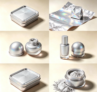 Poudre de pigment holographique certifiée GUANZUN gris clair pour revêtement métallique en aluminium, échantillon de 1g, encre d'impression pour arts graphiques en vrac