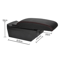 Boîte de rangement universelle pour accoudoir de voiture ABIRAM Auto Parts avec chargeur USB et porte-gobelet avant