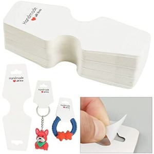 Necklace Display Cards Self Adhesive Jewelry Packaging Tags Keychain Bracelet Hair Accessories Fold Over Hanging Holder - Product Image 1