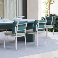 Ensemble de meubles de jardin moderne et personnalisé, table et chaises en aluminium imperméables pour l'extérieur