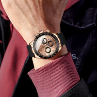 Jam Tangan Pria Poedagar 2023 Tali Silikon Tahan Air Bercahaya Tanggal Jam Tangan Pria Kronograf Quartz Fashion Kantong Opp Alloy