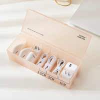 Organisateur de câbles carré en plastique PP, solution de rangement pour cordon d'alimentation, chargeur de téléphone, prise; Gadget de gestion des câbles de bureau