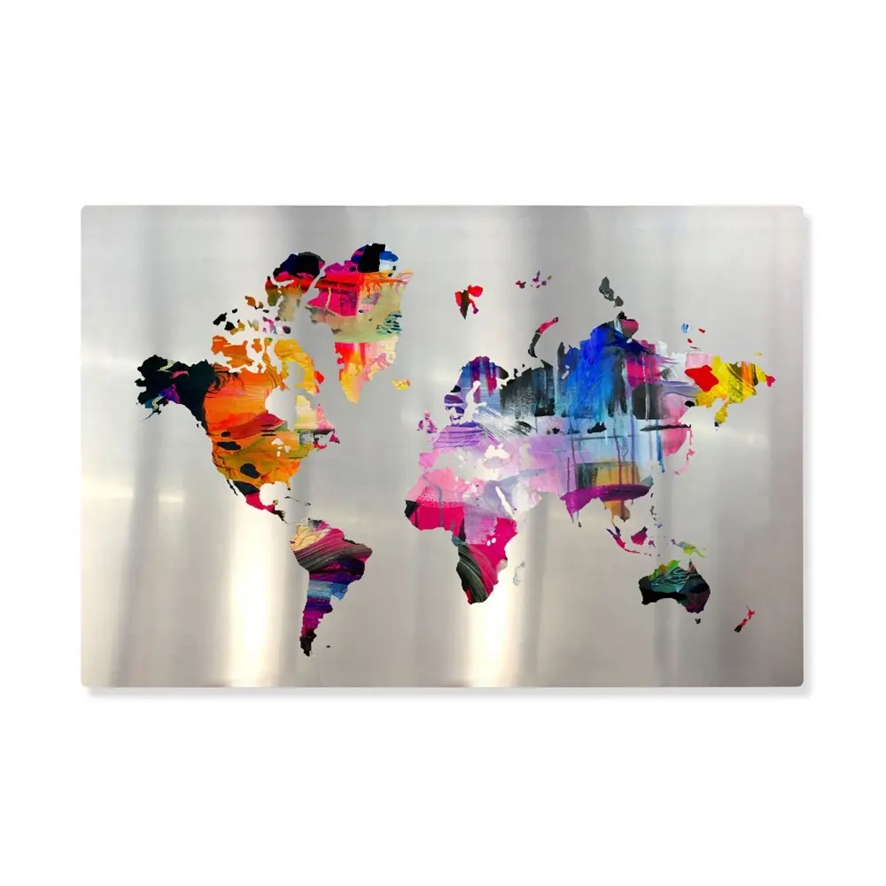 Modern Abstract Map Printed on Aluminum Printing Home Decoration Custom Printed Wall Art