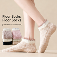 Chaussettes d'intérieur pour femme en fausse fourrure de vison sans peluches, à semelle intégrale antidérapante, épaisses et thermiques, bicolores, pour la maternité, automne-hiver, 2026