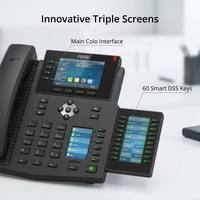 X6U Üst Düzey IP Telefon Üç Renkli Ekran 20 SIP Hattı 60 DSS Tuşu Dahili 4.2 6 Yönlü Konferans VoIP SIP Telefon