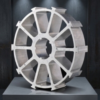 Perfil de Aluminio Circular Reforzado Radial de Gran Diámetro, Disco Irregular de Aluminio con Acabado Fresado para Ventilador