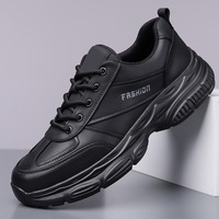 Prêt à expédier – Baskets épaisses multicolores pour hommes en cuir à lacets, semelle épaisse antidérapante, livraison rapide, usage quotidien décontracté