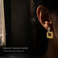 Vente en gros usine Boucles d'oreilles clous 18 carats or 5D, motif géométrique, sertissage de laboratoire, polyvalentes pour le quotidien et le travail