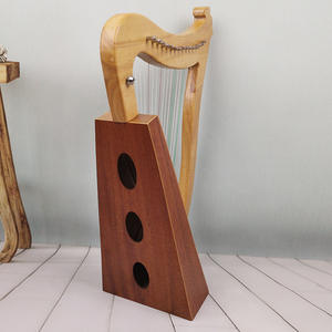 Instrumento de cuerda de alto grado de diseño elegante, exquisitos patrones tallados, madera de melocotón, arpa de Lira de 15 cuerdas - Product Image 3