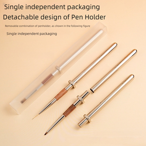Ensemble de pinceaux à ongles avec manche en métal, logo personnalisé, pinceaux professionnels pour la peinture au gel UV pour salon - Product Image 4