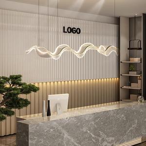 Lámpara de Araña Moderna y Sencilla de Acrílico con Cinta para Hoteles, Bares, Restaurantes, Blanco Cálido para Oficinas de Ventas, Recepciones, Vestíbulos de Hotel - Product Image 4