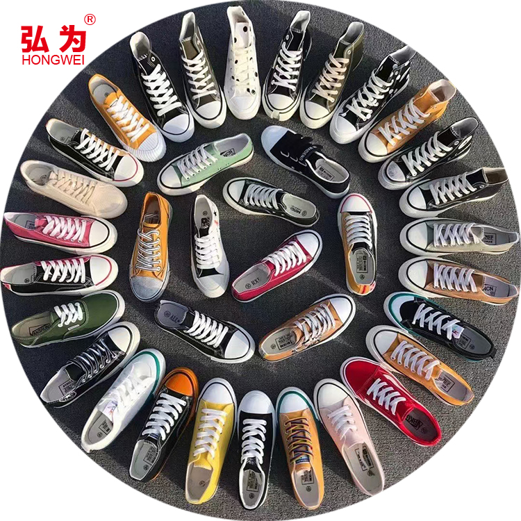 Оптовая продажа, дешевая Женская Вулканизированная обувь, Высококачественная Женская холщовая обувь на плоской подошве, Повседневная дышащая подержанная обувь, сделано в Китае