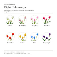 Arrangement floral artificiel réaliste en soie, 3 têtes de tulipes, fait main, style bonsaï, pour décoration moderne de maison et de mariage
