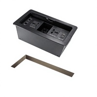 Stopkontak Desktop Universal dengan 2 Pengisian Daya USB dan Modul Multimedia Pop-Up Terperedam