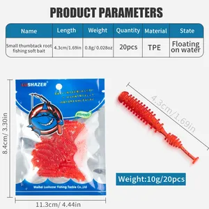 LUSHAZER 20 pz/sacchetto <span class=keywords><strong>Esche</strong></span> Morbide Galleggianti in TPE 0.8g 43mm <span class=keywords><strong>Artificiali</strong></span> in <span class=keywords><strong>Silicone</strong></span> per la Pesca di Carpe, Persici e Trote - Product Image 4