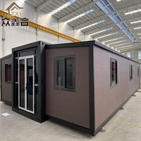 Casa Contenedor Expandible Prefabricada Grande de 40 Pies y 20 Pies de Zhongxinhe con Baño, Garantía de 5 Años, Casa Plegable para Uso como Cochera