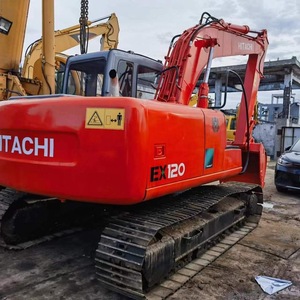 Excavadoras de cadenas Hitachi EX120 de 12 toneladas de segunda mano con pocas horas de uso, de Japón, con certificación CE, accesorio de pulgar usado, acoplador rápido y martillo rompedor. - Product Image 4