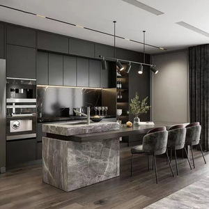 Ensemble d'armoires de cuisine avec four à <span class=keywords><strong>micro</strong></span>-ondes encastré, laqué blanc brillant, pour salle de bain et cuisine - Product Image 4