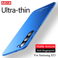 Coque de téléphone en gros pour Samsung Galaxy S23 Plus S22 Ultra S21 FE, coque arrière MSVII en PC dur, ultra fine, mate, anti-traces de doigts